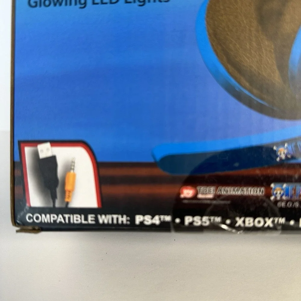 One Piece Wired Gaming Headset LED Lights PS4 PS5 Xbox Switch PC Luffy